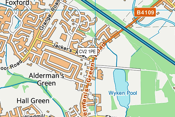 CV2 1PE map - OS VectorMap District (Ordnance Survey)