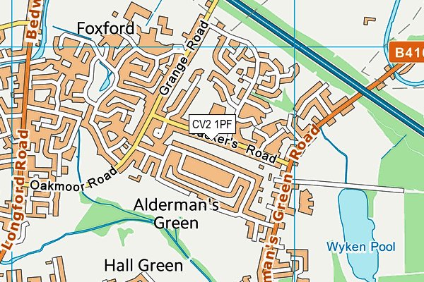 CV2 1PF map - OS VectorMap District (Ordnance Survey)