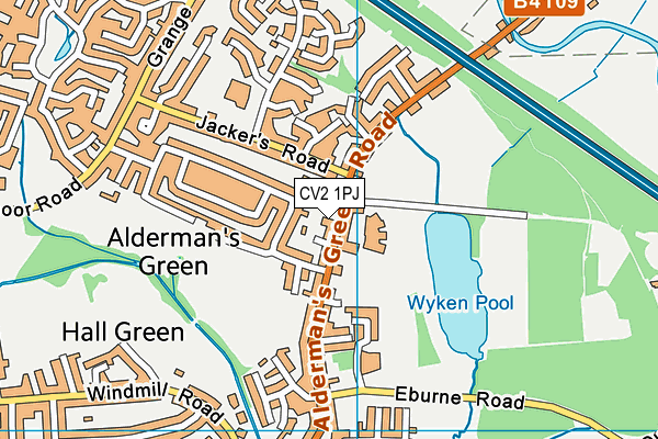 CV2 1PJ map - OS VectorMap District (Ordnance Survey)