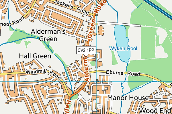 Alderman's Green Primary School map (CV2 1PP) - OS VectorMap District (Ordnance Survey)