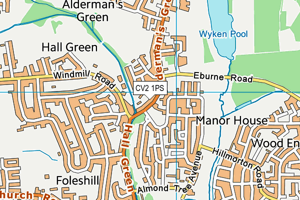 CV2 1PS map - OS VectorMap District (Ordnance Survey)