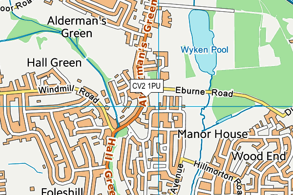 CV2 1PU map - OS VectorMap District (Ordnance Survey)