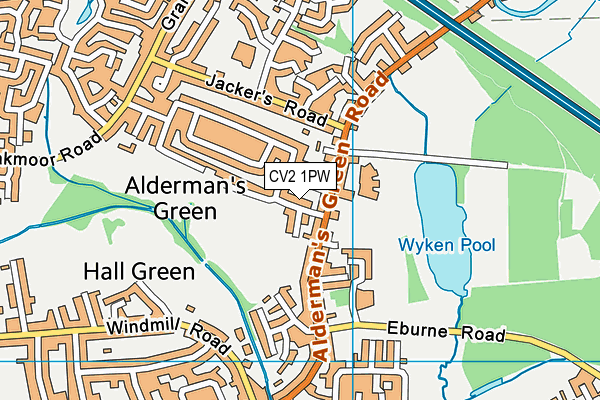 CV2 1PW map - OS VectorMap District (Ordnance Survey)