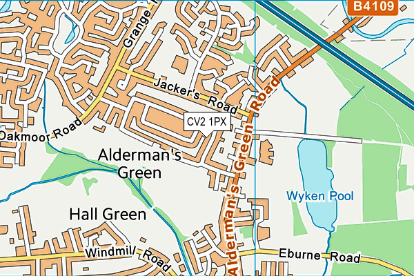 CV2 1PX map - OS VectorMap District (Ordnance Survey)