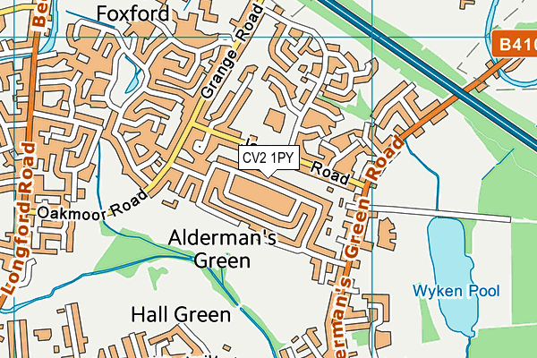 CV2 1PY map - OS VectorMap District (Ordnance Survey)