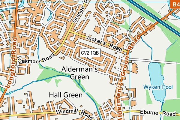 CV2 1QB map - OS VectorMap District (Ordnance Survey)