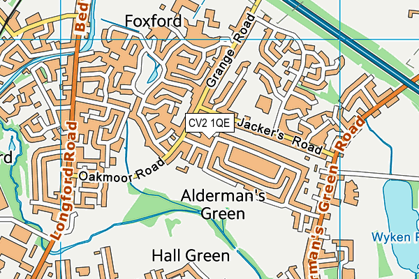 CV2 1QE map - OS VectorMap District (Ordnance Survey)