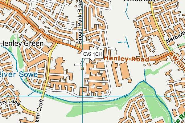 CV2 1QH map - OS VectorMap District (Ordnance Survey)