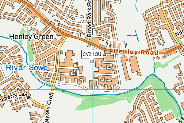 CV2 1QU map - OS VectorMap District (Ordnance Survey)
