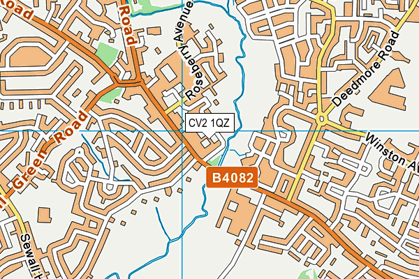 CV2 1QZ map - OS VectorMap District (Ordnance Survey)