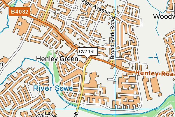 CV2 1RL map - OS VectorMap District (Ordnance Survey)