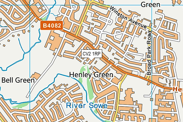 CV2 1RP map - OS VectorMap District (Ordnance Survey)
