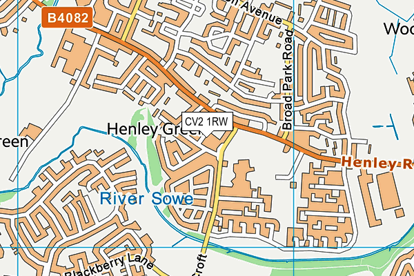 CV2 1RW map - OS VectorMap District (Ordnance Survey)