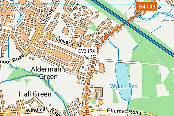 CV2 1RX map - OS VectorMap District (Ordnance Survey)