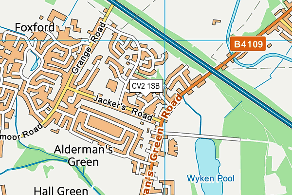 CV2 1SB map - OS VectorMap District (Ordnance Survey)