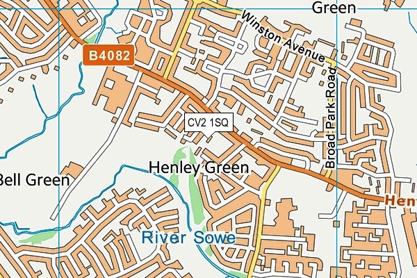 CV2 1SQ map - OS VectorMap District (Ordnance Survey)