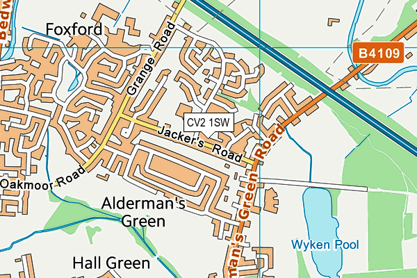 CV2 1SW map - OS VectorMap District (Ordnance Survey)