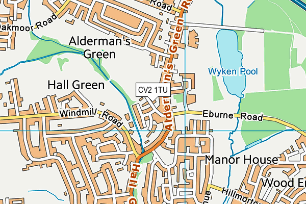 CV2 1TU map - OS VectorMap District (Ordnance Survey)