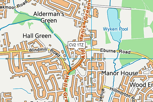 CV2 1TZ map - OS VectorMap District (Ordnance Survey)