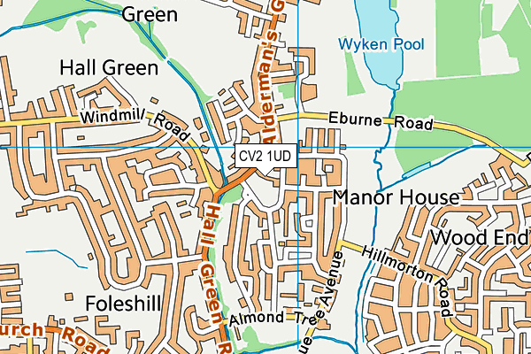 CV2 1UD map - OS VectorMap District (Ordnance Survey)