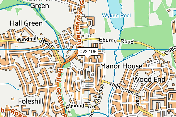 CV2 1UE map - OS VectorMap District (Ordnance Survey)