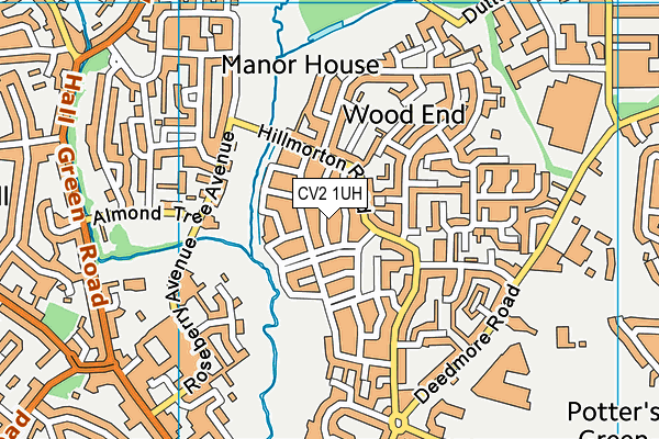 CV2 1UH map - OS VectorMap District (Ordnance Survey)