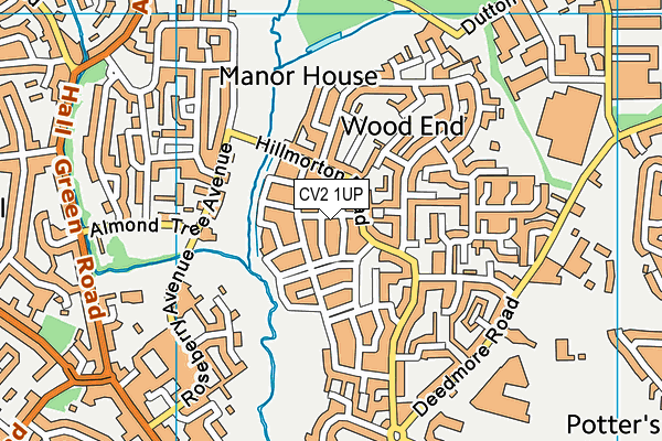 CV2 1UP map - OS VectorMap District (Ordnance Survey)