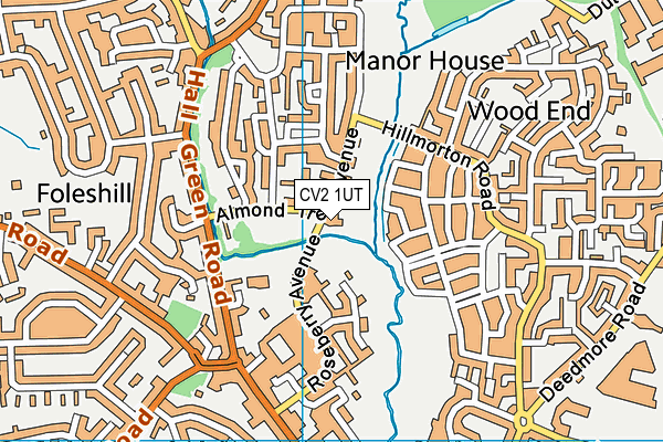 CV2 1UT map - OS VectorMap District (Ordnance Survey)