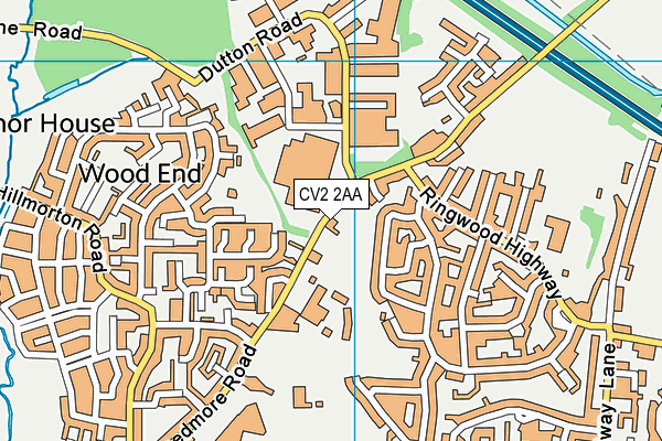 CV2 2AA map - OS VectorMap District (Ordnance Survey)