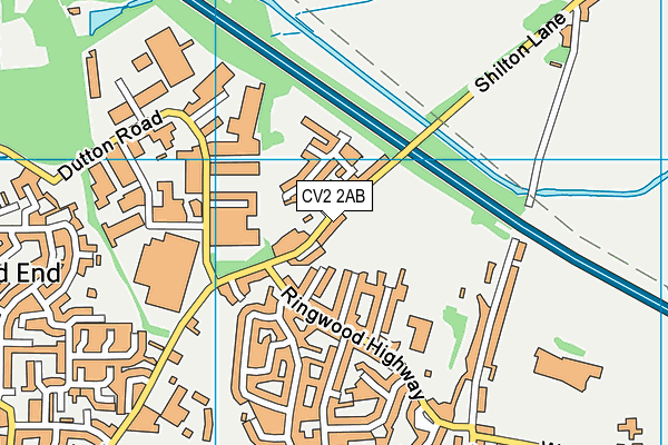 Sowe Common South map (CV2 2AB) - OS VectorMap District (Ordnance Survey)