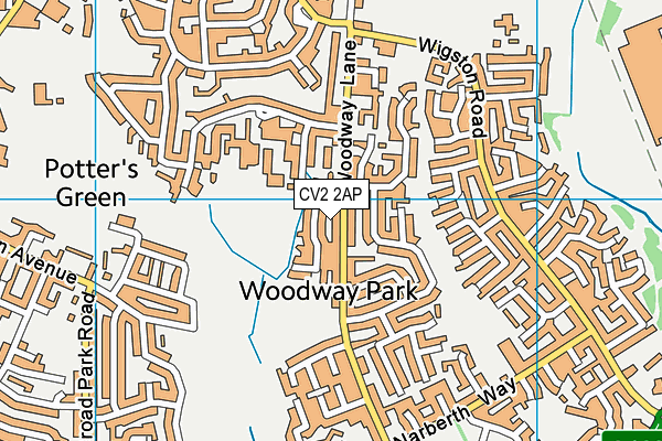 CV2 2AP map - OS VectorMap District (Ordnance Survey)