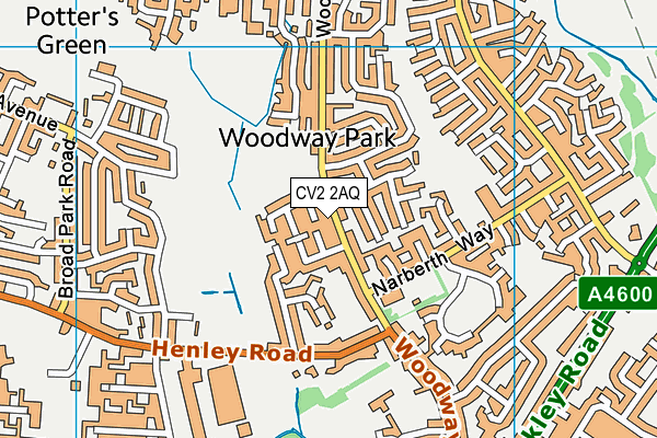 CV2 2AQ map - OS VectorMap District (Ordnance Survey)