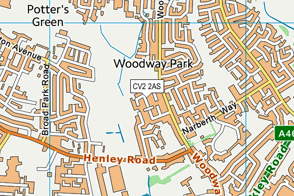 CV2 2AS map - OS VectorMap District (Ordnance Survey)