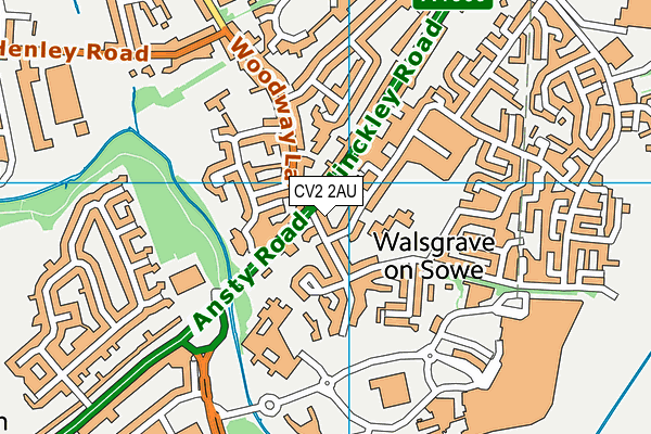 CV2 2AU map - OS VectorMap District (Ordnance Survey)