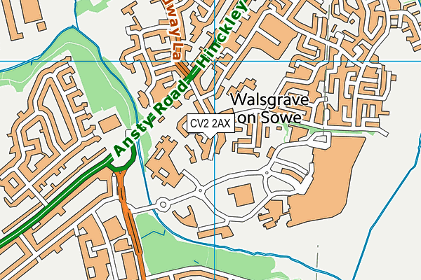 CV2 2AX map - OS VectorMap District (Ordnance Survey)