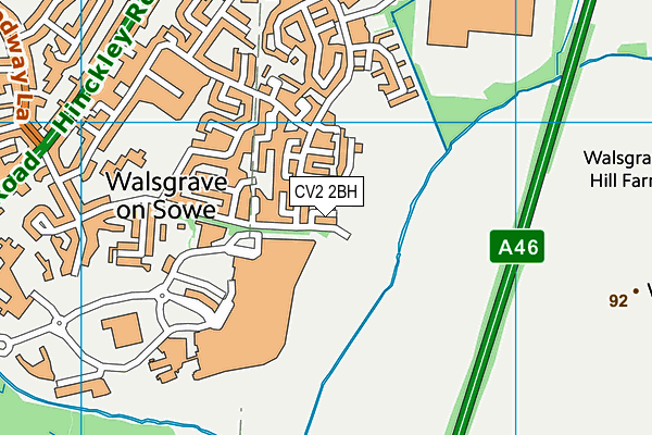 CV2 2BH map - OS VectorMap District (Ordnance Survey)