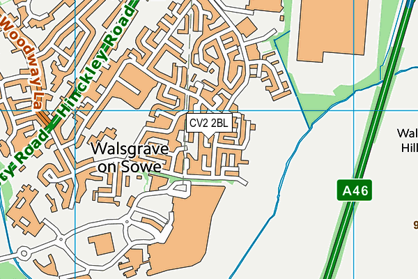 CV2 2BL map - OS VectorMap District (Ordnance Survey)