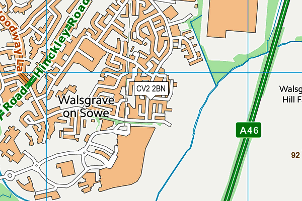CV2 2BN map - OS VectorMap District (Ordnance Survey)