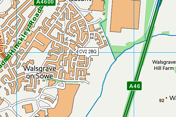 CV2 2BQ map - OS VectorMap District (Ordnance Survey)