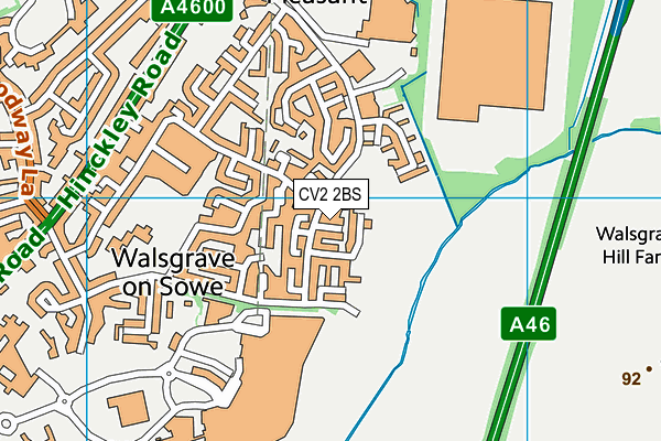 CV2 2BS map - OS VectorMap District (Ordnance Survey)