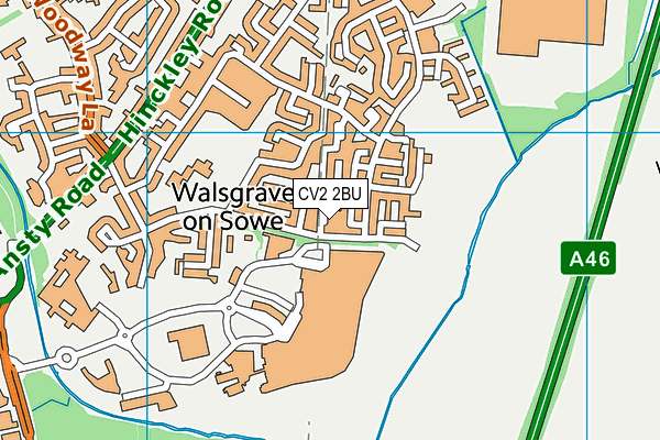 CV2 2BU map - OS VectorMap District (Ordnance Survey)