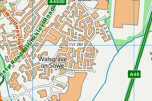 CV2 2BX map - OS VectorMap District (Ordnance Survey)