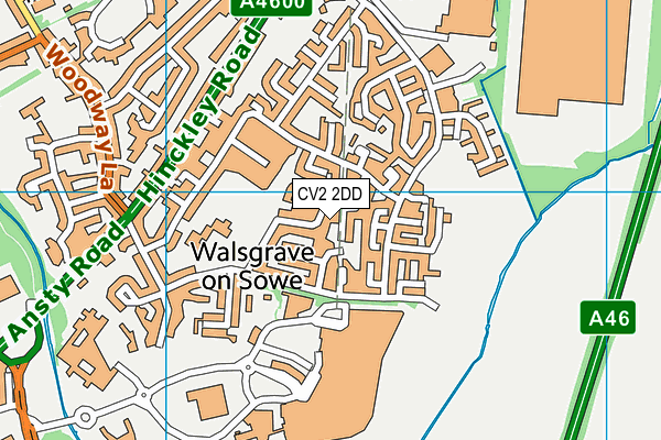 CV2 2DD map - OS VectorMap District (Ordnance Survey)