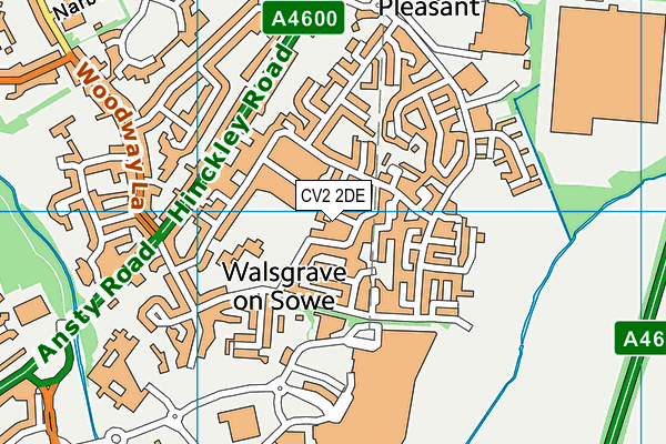 CV2 2DE map - OS VectorMap District (Ordnance Survey)