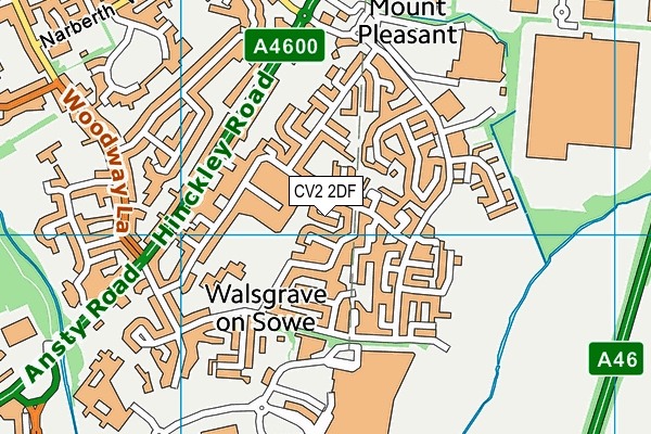 CV2 2DF map - OS VectorMap District (Ordnance Survey)