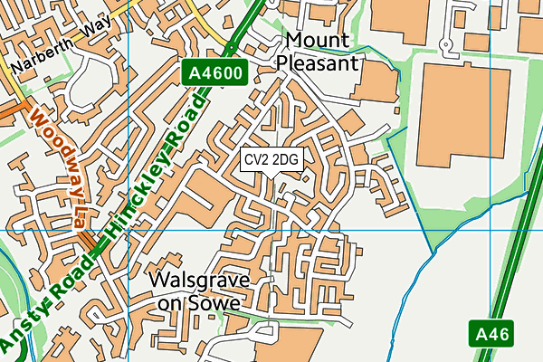 CV2 2DG map - OS VectorMap District (Ordnance Survey)