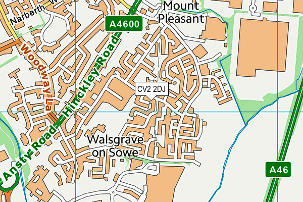 CV2 2DJ map - OS VectorMap District (Ordnance Survey)