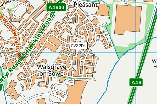 CV2 2DL map - OS VectorMap District (Ordnance Survey)