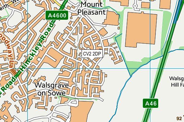 CV2 2DP map - OS VectorMap District (Ordnance Survey)