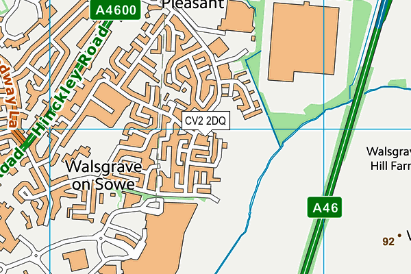 CV2 2DQ map - OS VectorMap District (Ordnance Survey)